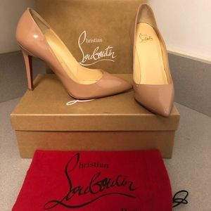 Louboutin Nude Patent Pigalle 100 -size 38